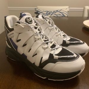 michael michael kors hero leather and mesh trainer